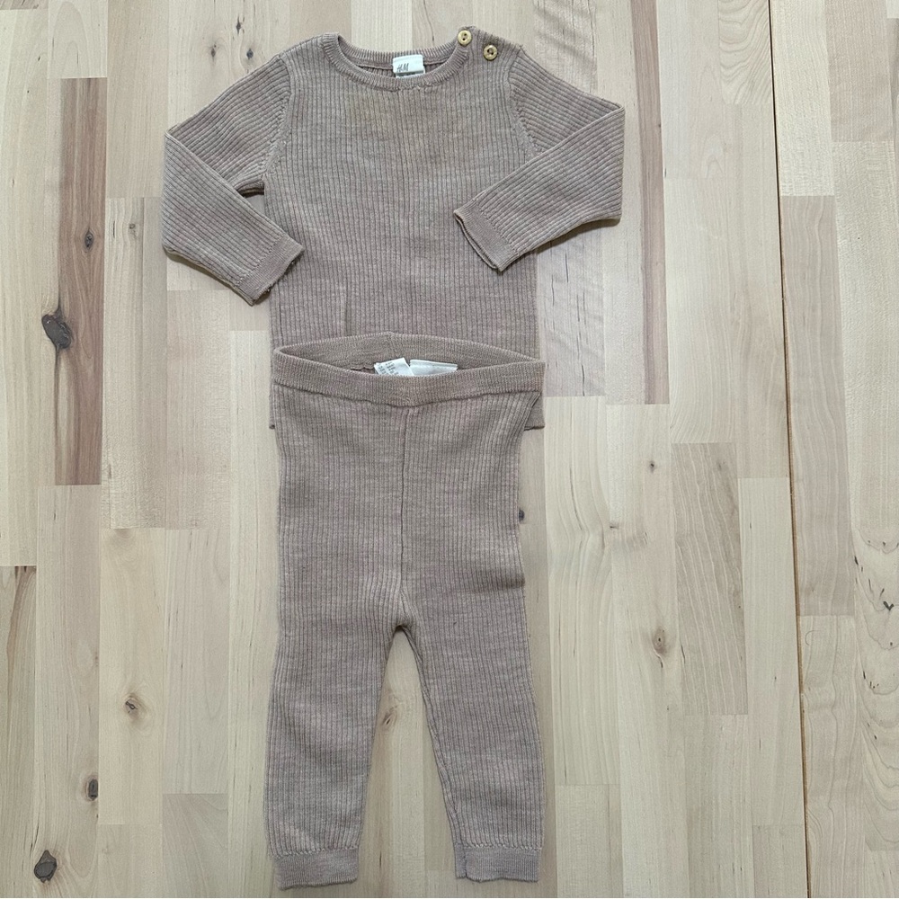 H&M Wool Knit Matching Set 4-6M